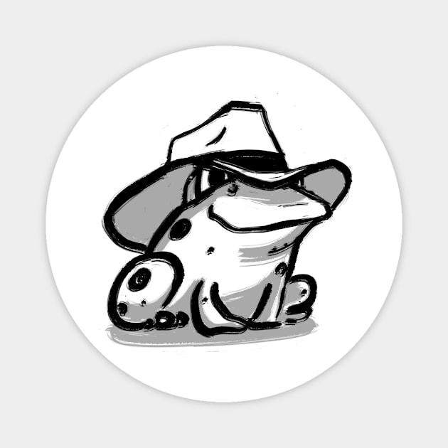 Frog in a cowboy hat Magnet by Jason's Doodles